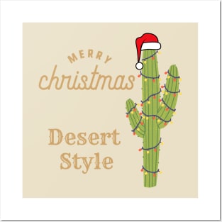 Merry Christmas Cactus Posters and Art